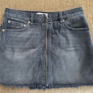 Black denim free people mini skirt